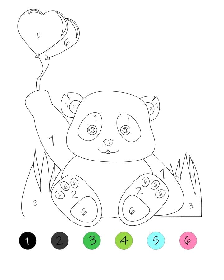 Printable Panda Color By Number