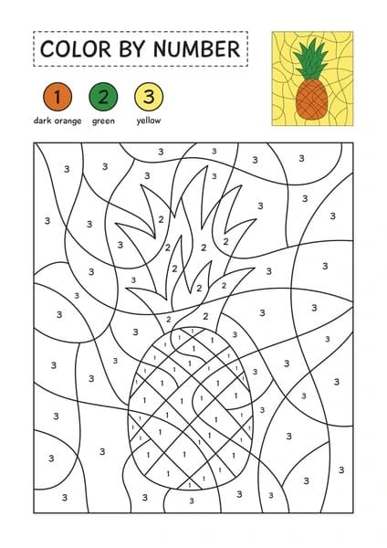 Printable Pineapple Color By Number